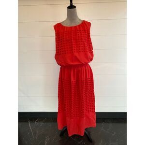 Jennifer And Grace Red Sleeveless Eyelet 2 Piece Set Sz L NWT /002